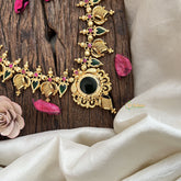 Traditional Kerala Palakka Pendant Haram-Green-G19254